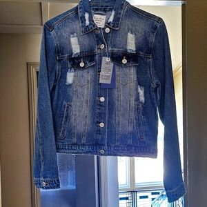 Love Tree distressed Jean Jacket, soft, new, tags on